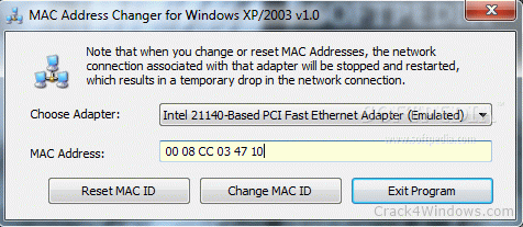 Mac address changer windows 8